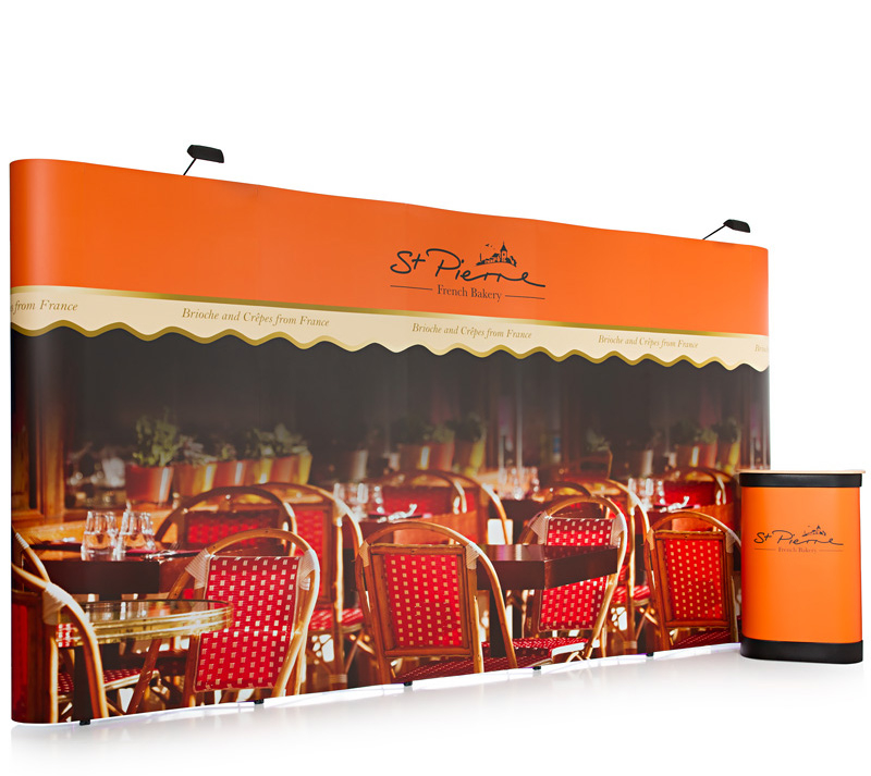3x5 Straight Pop Up Display Stand. Straight Exhibition Stand Backdrop With LED Exhibition Lights