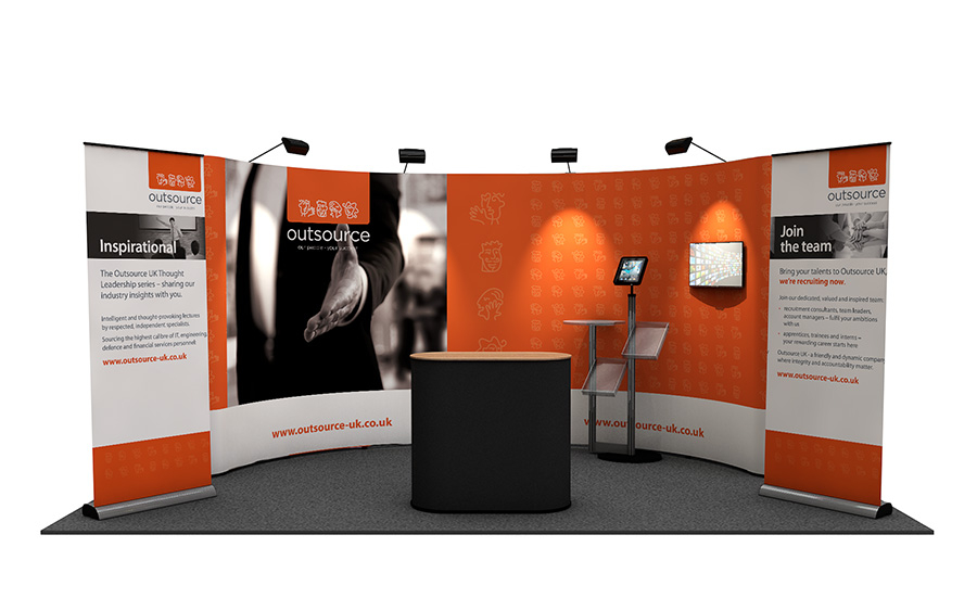 3m x 5m Curved Pop Up Exhibition Stand 