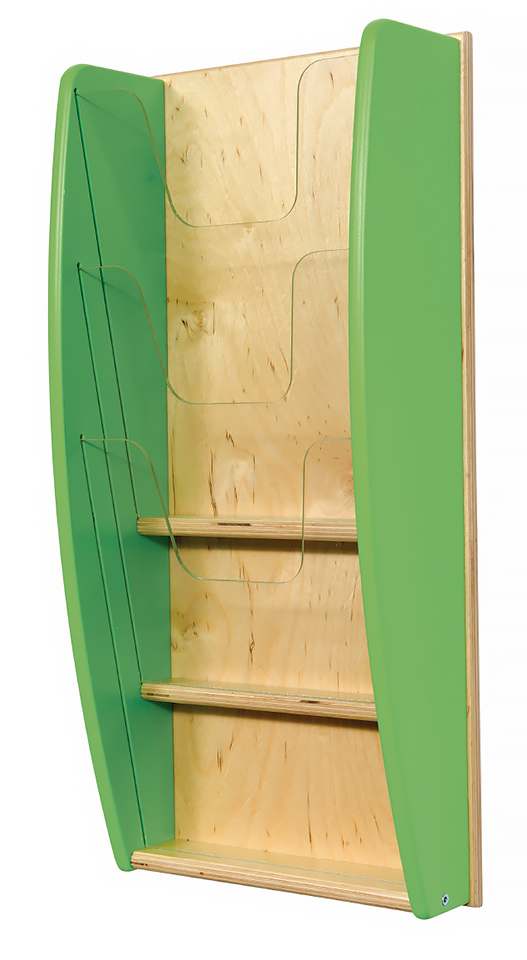 3x A4 Colourama Wall Mounted Leaflet Rack in Apple Green