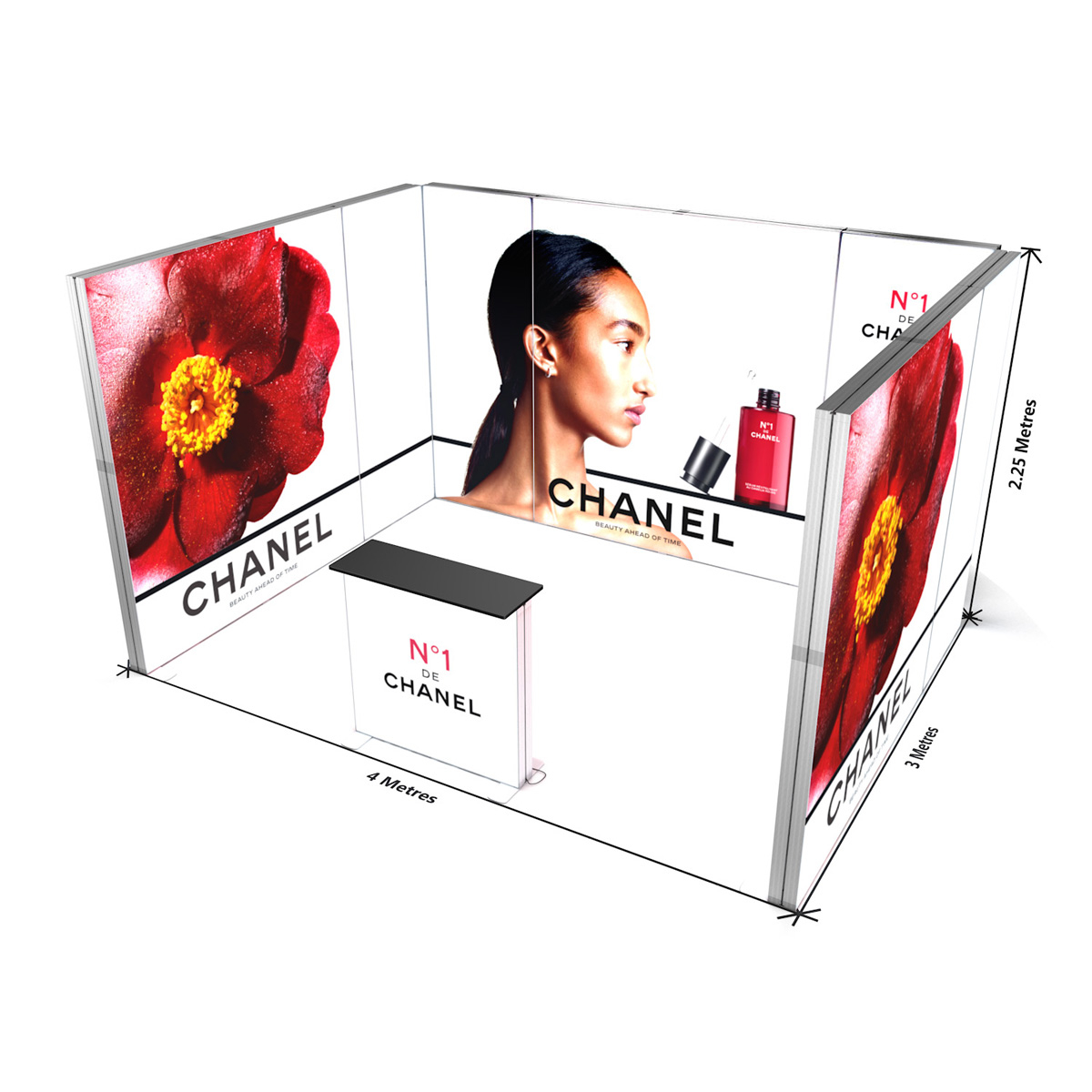Floor Plan of 4m x 3m Shell Scheme LED Lightbox Exhibition Stand