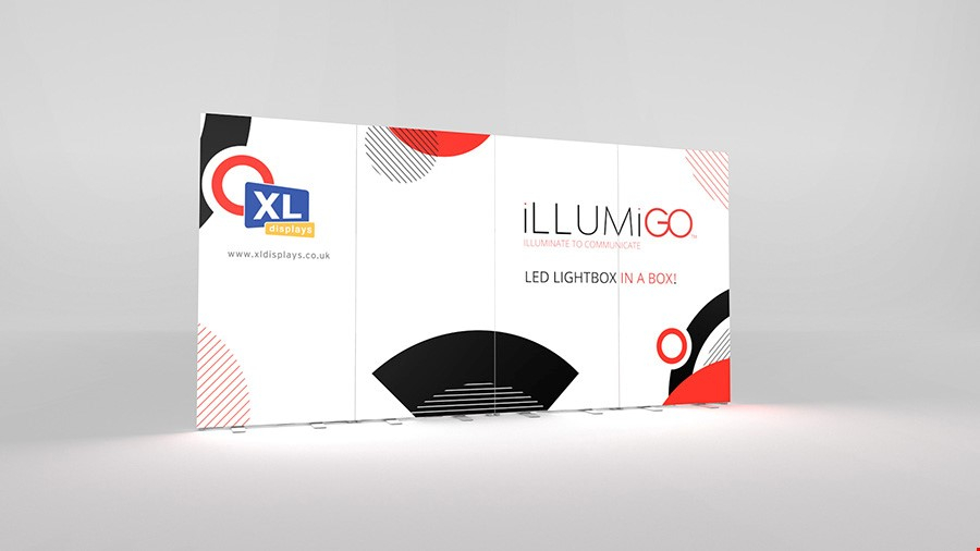 4m iLLUMiGO™ LED Exhibition Back Wall With Custom Printed SEG Fabric Graphics