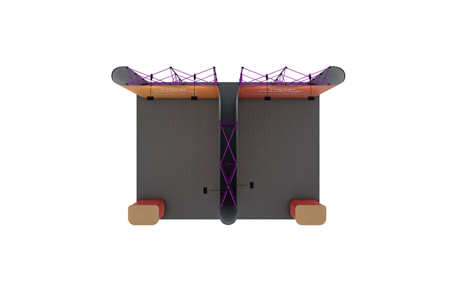 Top View Of 4m x 3m Linked Pop Up Back Wall Exhibition Stand