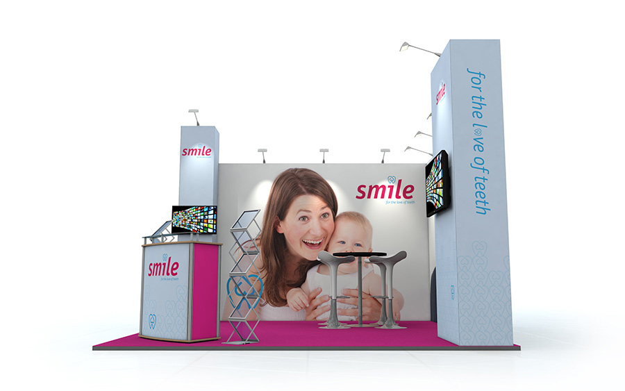4m x 4m Vector Exhibition Stand L-Shape