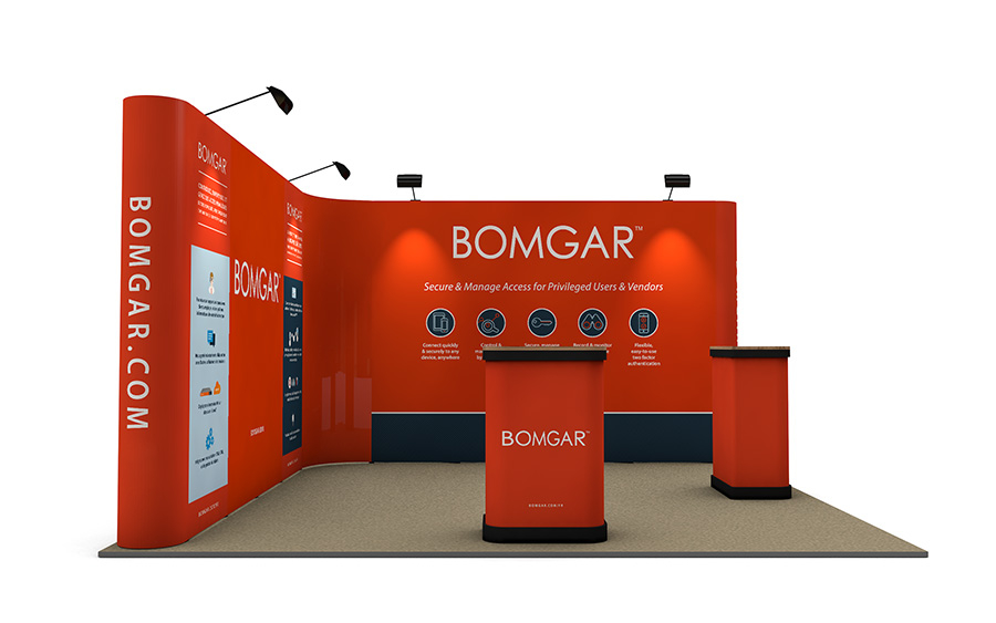 4m x 4m L-Shaped Linked Pop Up Display Left Side