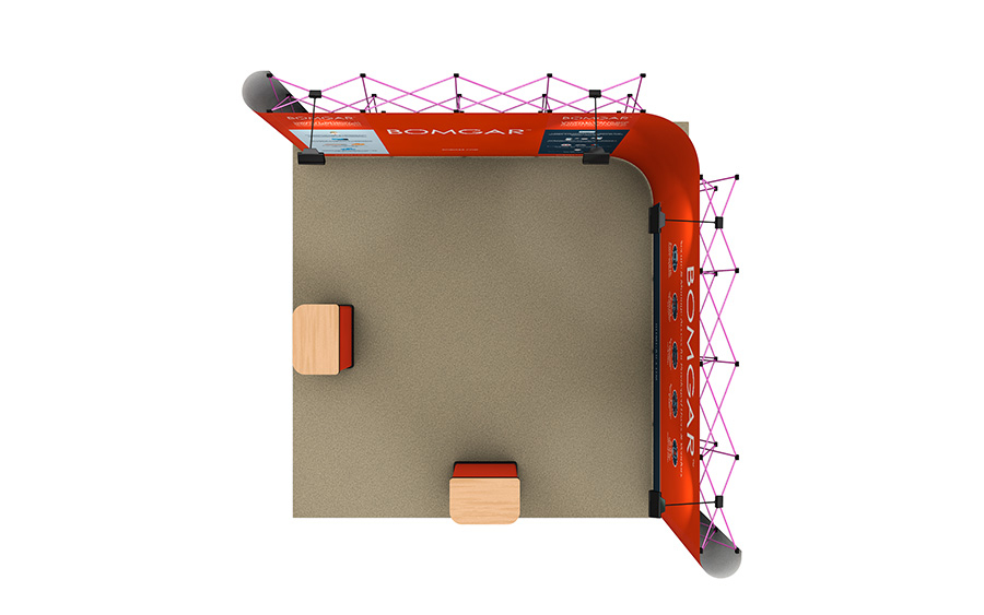 4m x 4m L-Shaped Linked Pop Up Display Right Side Plan View