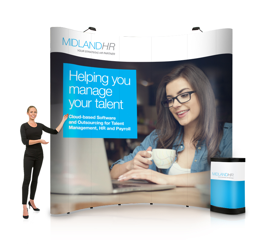 Curved Tall 4x5 Jumbo Pop Up Stand