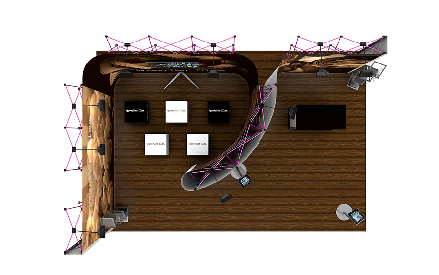 Plan View - L Shape Linked Pop Up Stand With Meeting Area