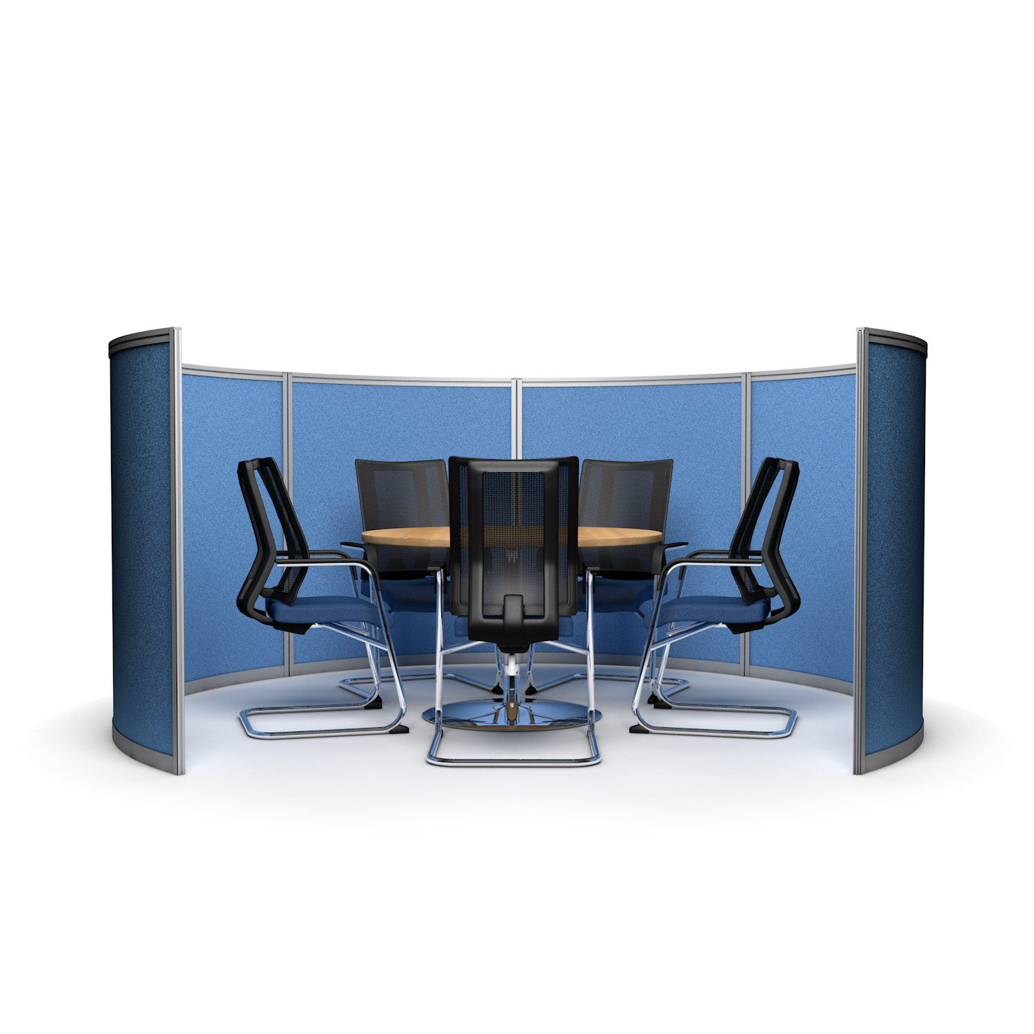 5 Person Circular Office Screen Meeting Booth 3m Wide