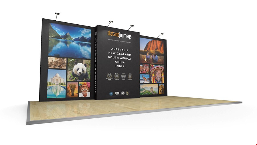 5m Stretch Fabric Exhibition Display Stand With Linkable LED Lights