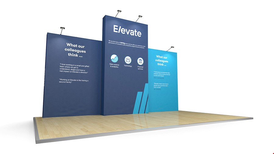 5m XL Jumbo Backwall Exhibition Stand - Includes LED Lights As Standard For No Extra Cost
