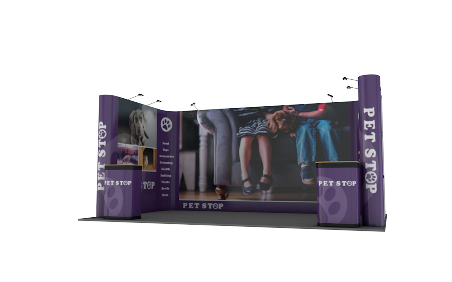 Complete Linked Pop Up Exhibition Stand Fits Into The Three Supplied Transportation Cases