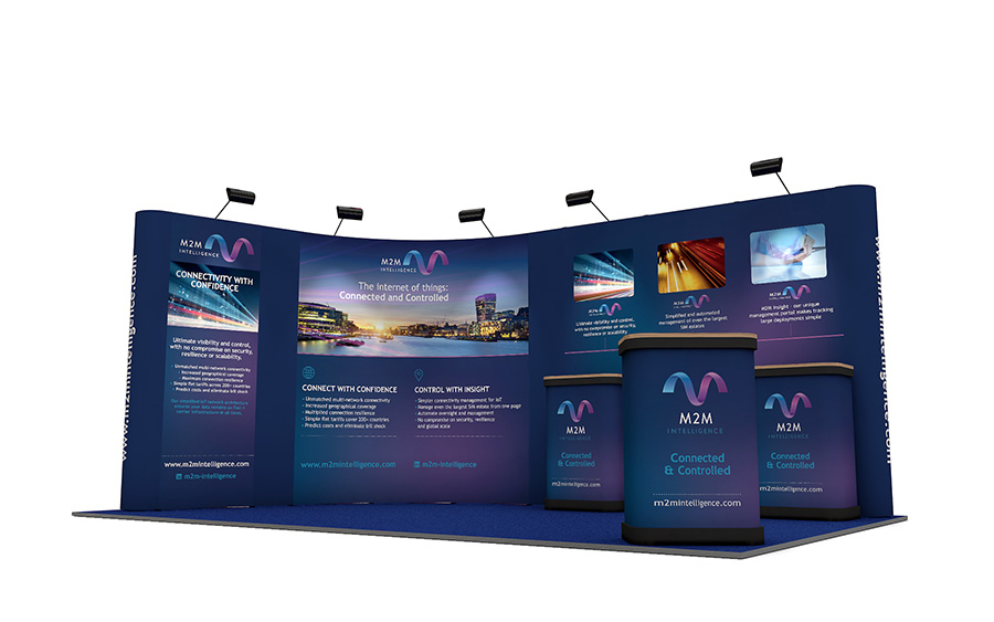 Linked Pop Up Exhibition Corner Stand 5m x 3m