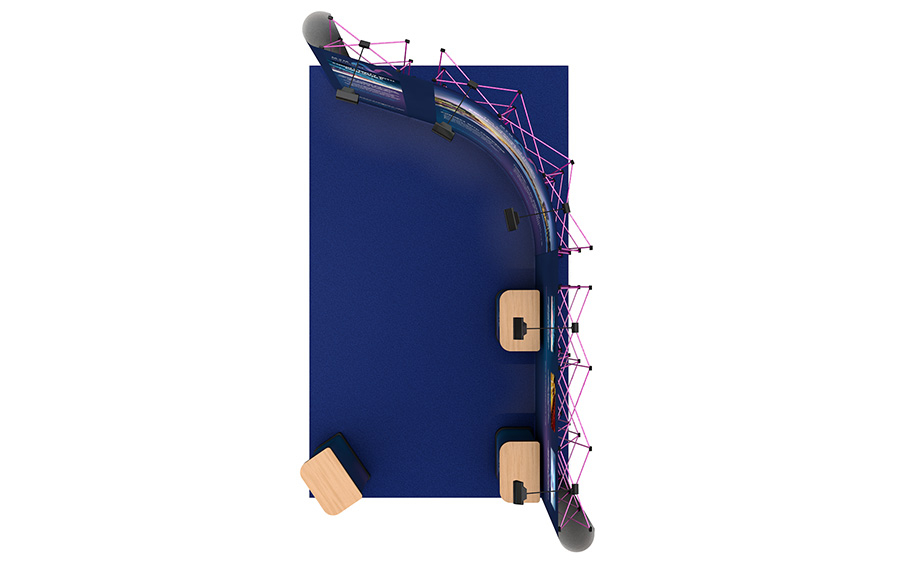 Curved Pop Up Stand Linked Plan View