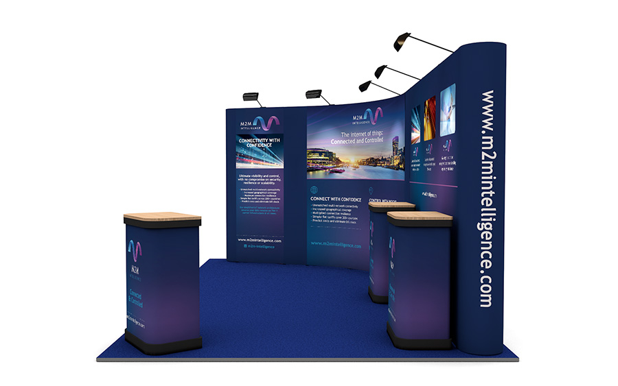 5m x 3m Curved Linked Pop Up Exhibition Stand
