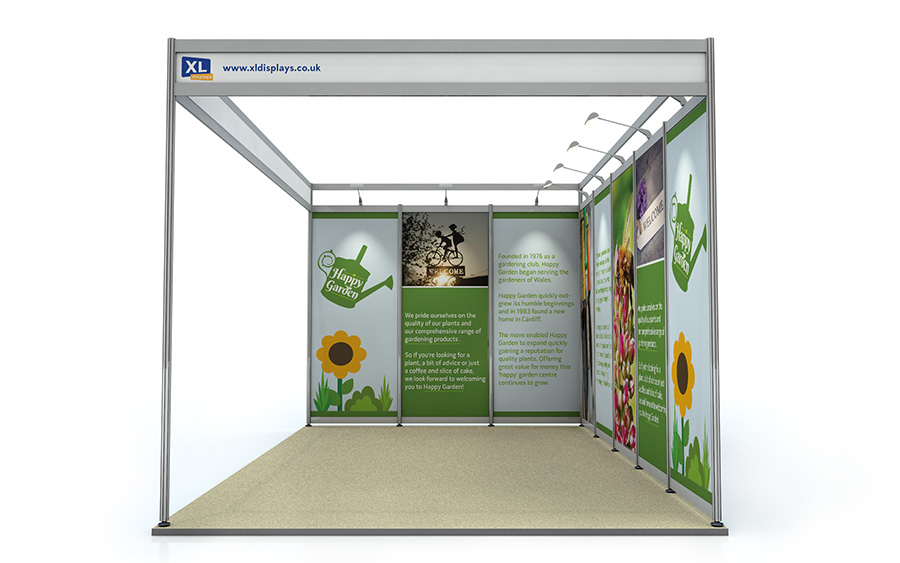 Foamex Graphic Panels to Suit a 5m x 3m L-Shape Shell Scheme