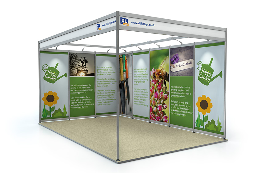 5m x 3m L-Shape Exhibition Shell Scheme Foamex Graphics