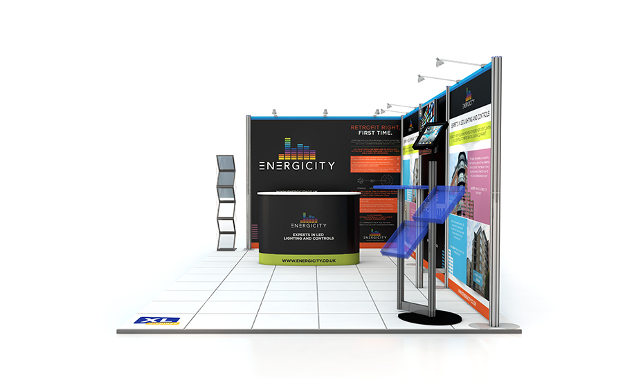 Side View - Open Two Sides 5x3m Centro Exhibition Stand