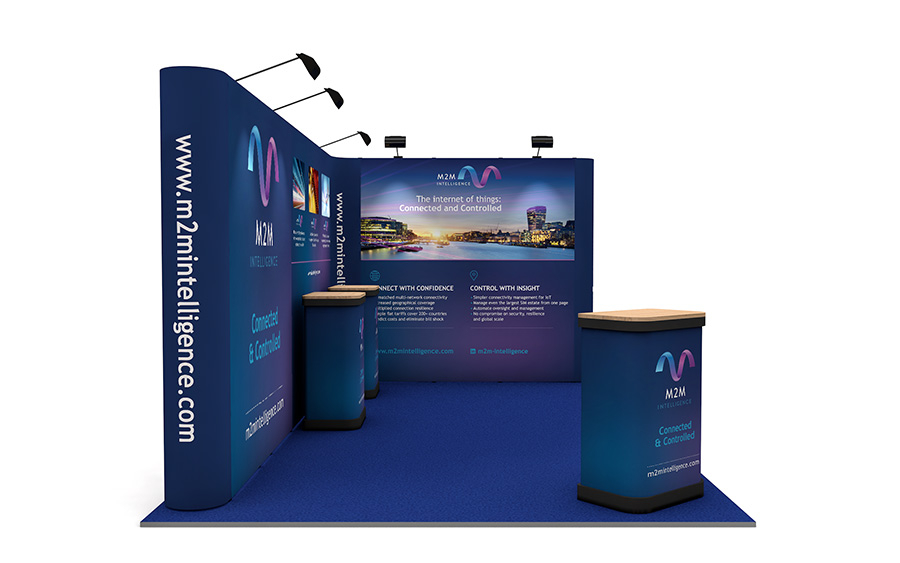 5m x 3m L-Shaped Linked Pop Up Stand Left Side