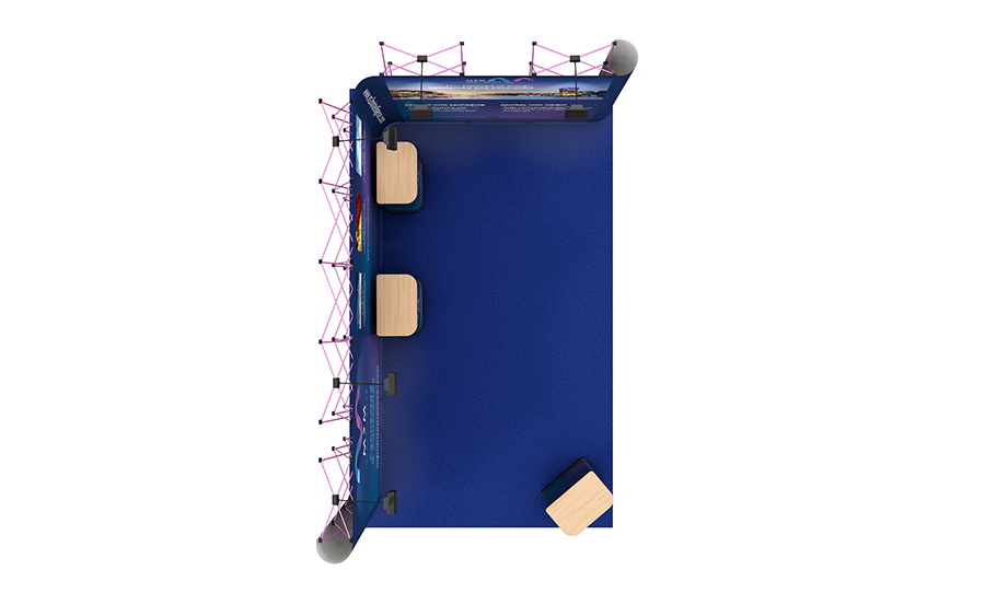 5m x 3m L-Shaped Linked Pop Up Stand Left Side Plan View