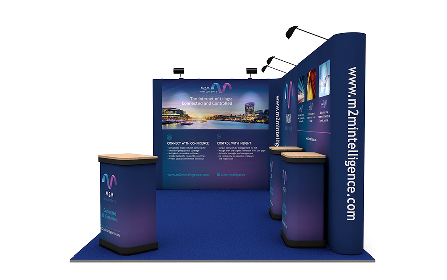 5m x 3m L-Shaped Linked Pop Up Stand Right Side