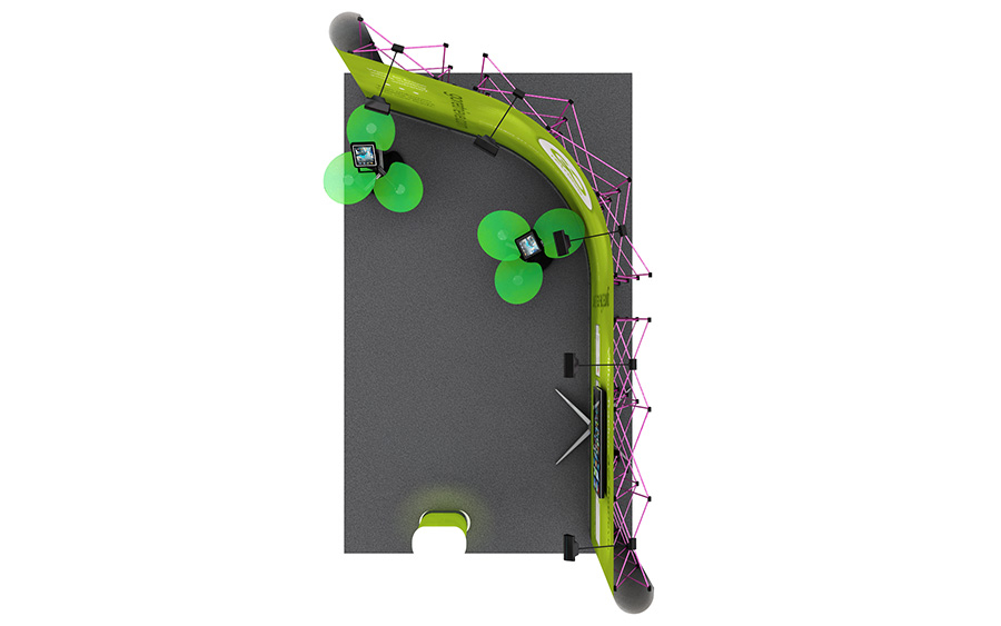 Plan View - Linked Pop Up Display Stand