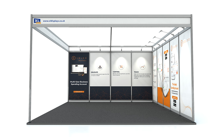 PVC Graphics to Suit a 5m x 4m L-Shape Shell Scheme