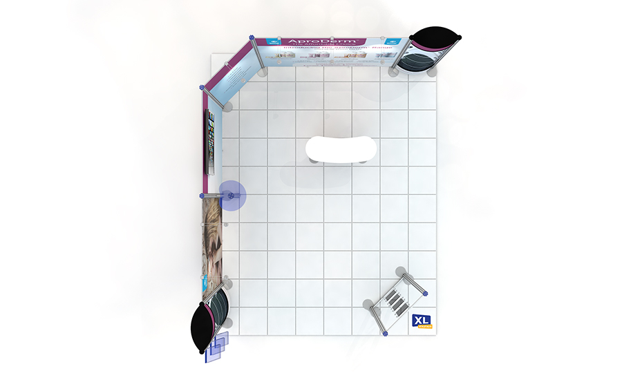 5x4m L-Shape Centro Stand - Plan View