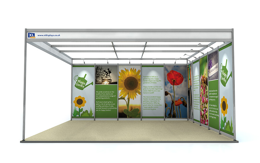 Foamex Graphic Panels to Suit a 5m x 5m L-Shape Shell Scheme