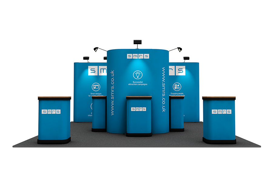 Linked Pop Up Stand with Pop Up Island