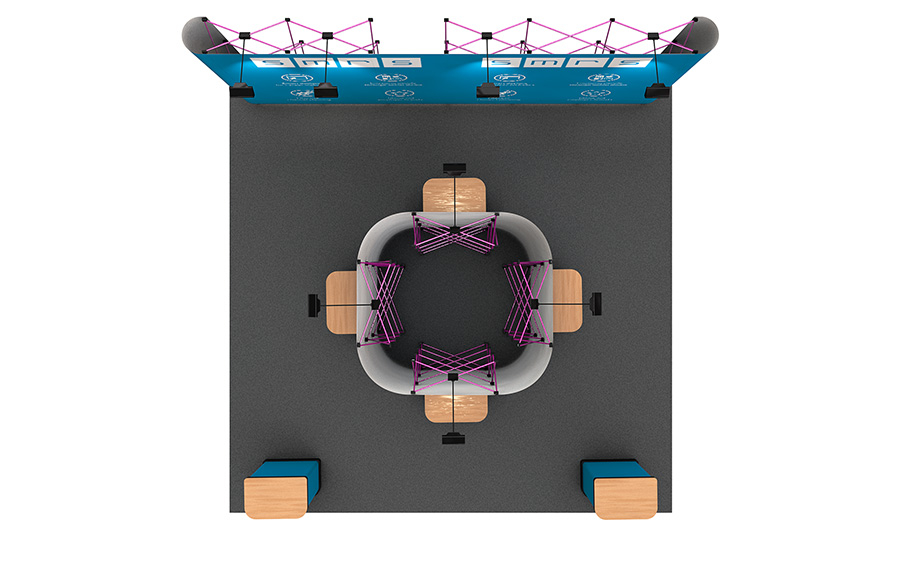 5x5 Pop Up Stand with Pop Up Island Plan View