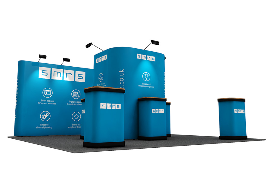 5m x 5m Pop Up Exhibition Stand and Pop Up Island