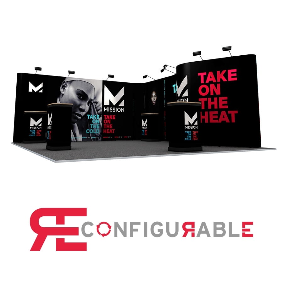 Linked Pop Up Exhibition Stand - Can Be Reconfigured to Create Different Shapes and Sized Stands