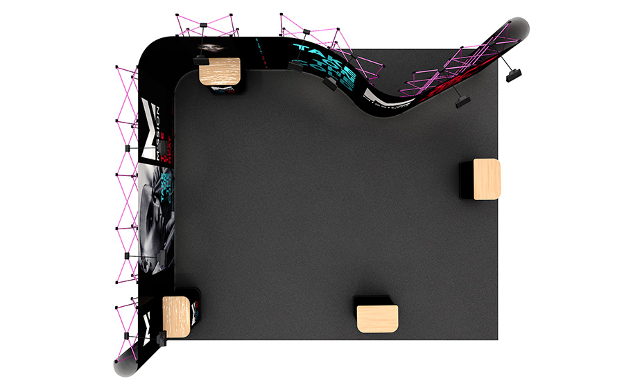 5m x 6m Linked Pop Up Exhibition Stand Plan View
