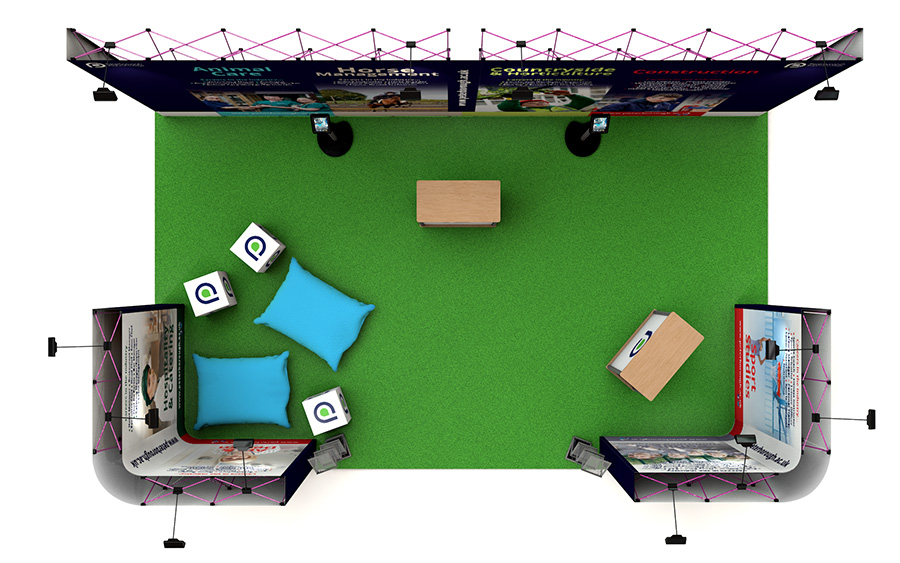 Plan View of 5m x 8m Pop Up Display System