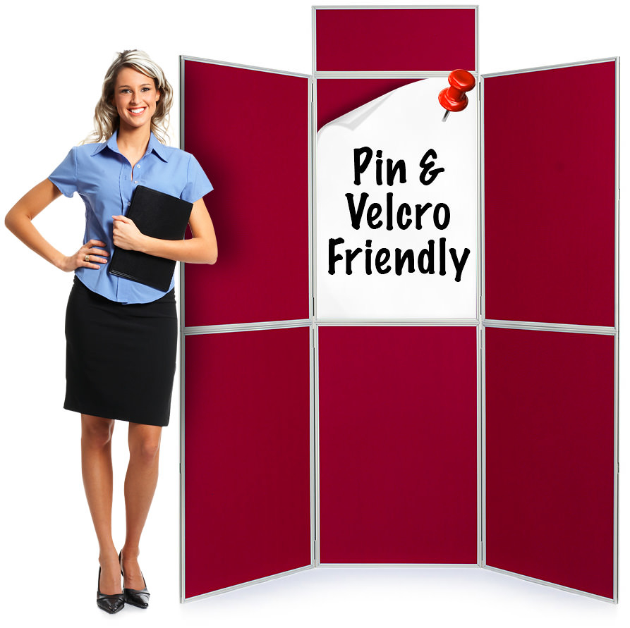 6 panel folding display boards for pins and velcro