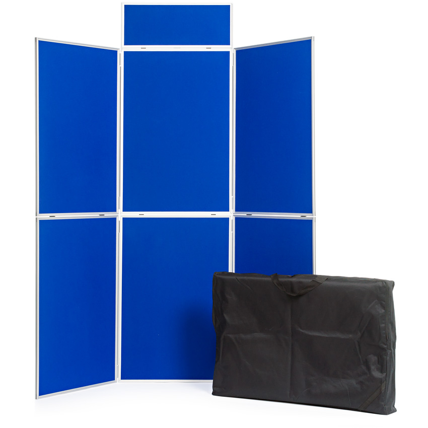 6 Panel Folding Display Boards with Header Panel and Portable Carry Bag