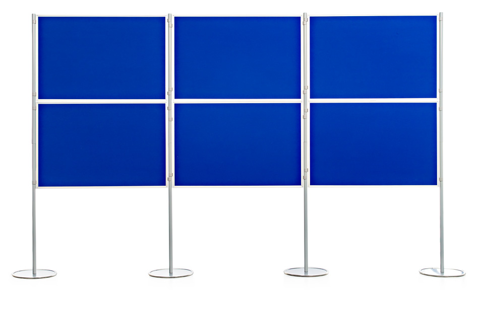 6 Panel and Pole Pinnable Display Board System in Landscape Configuration 