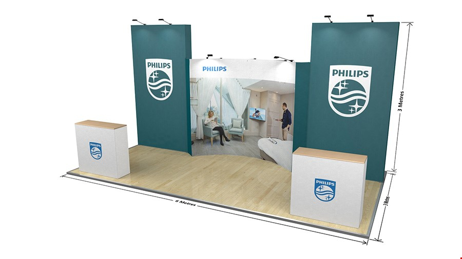 6m Fabric Modular Exhibition Stands Dimensions