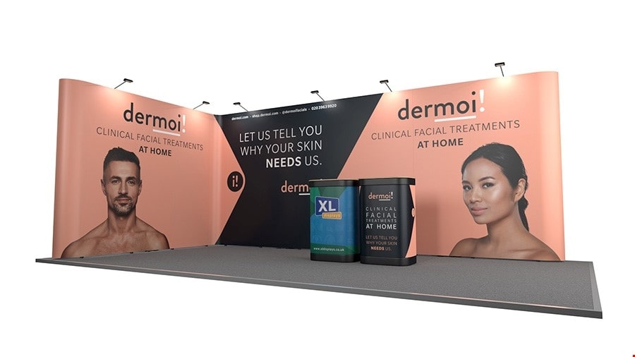 6m x 3m Linked L-Shaped Pop Up Stand