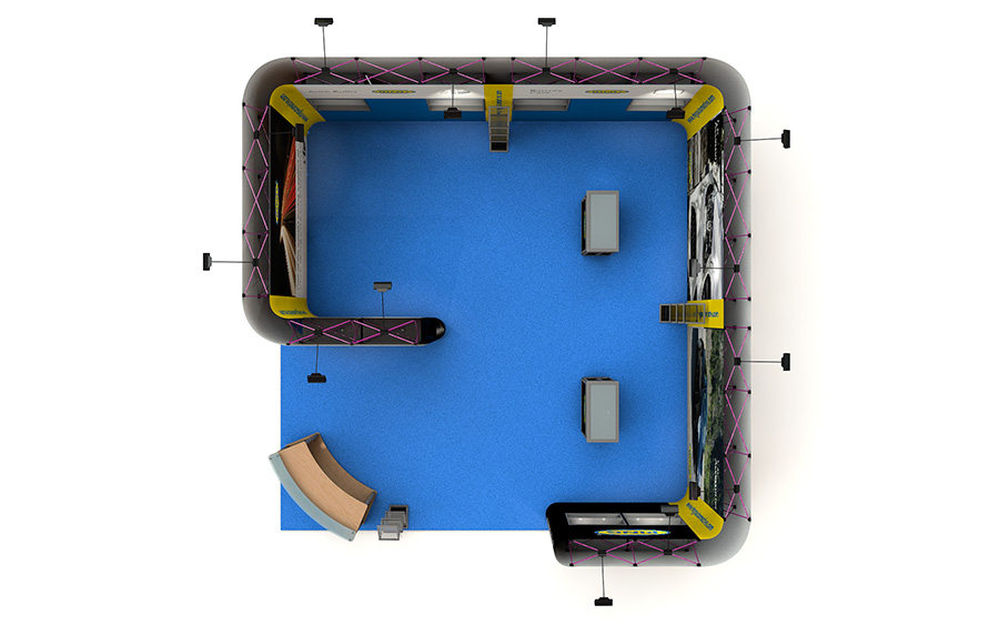 Plan View of 6m x 6m Exhibition Stand Booth