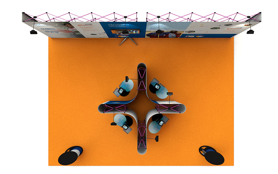 6m x 8m Linked Pop Up Stand Plan View