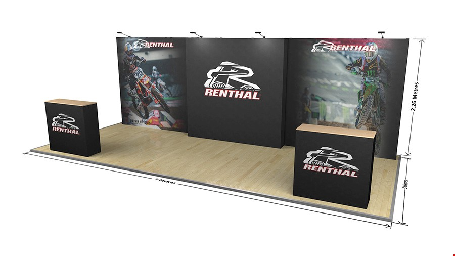 Dimensions Of 7m Fabric Modular Exhibition Stands With High Definition Printed Graphics