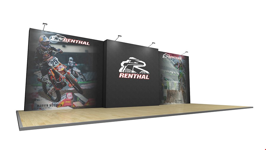 7m Stretch Fabric Backwall Exhibition Stand With LED Lights At No Extra Cost