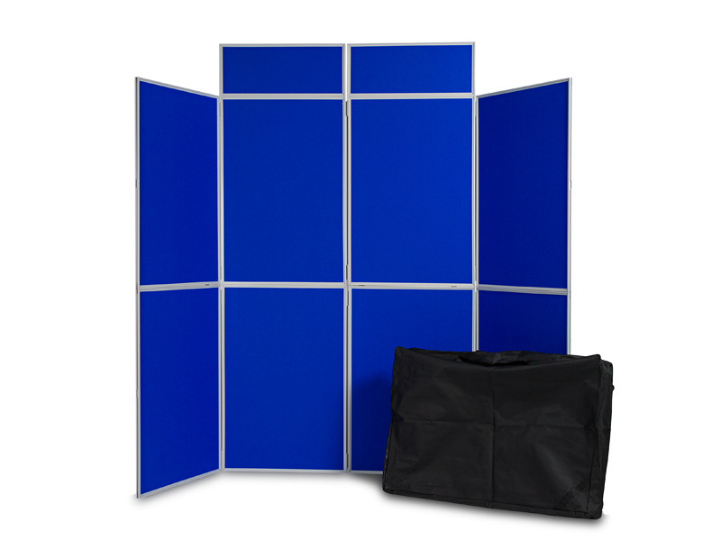 8 Panel Lightweight folding display boards in Blue/Grey is in stock for next day UK delivery.