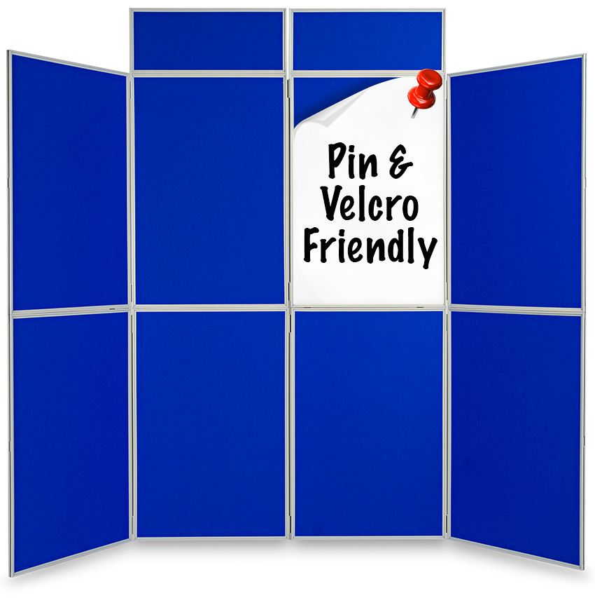 8 Panel Folding Display Board stands - use with pins or velcro