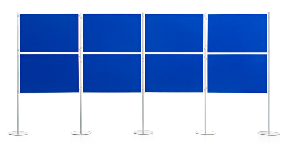 8 Panel and Pole Pinnable Display Board System in Landscape Configuration 