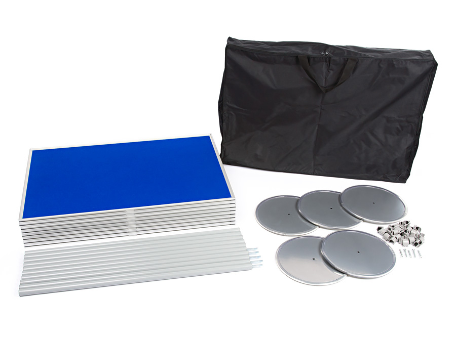 Display Board Kit Includes Panels, Poles, Circular Bases, Clips, Fixings and Carry Bag