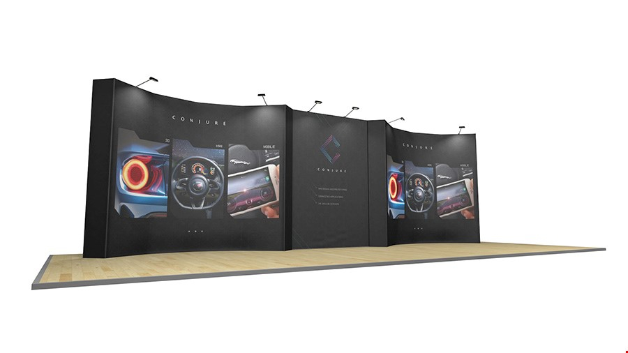 8m Fabric Modular Exhibition Stands With High Definition Printed Graphics