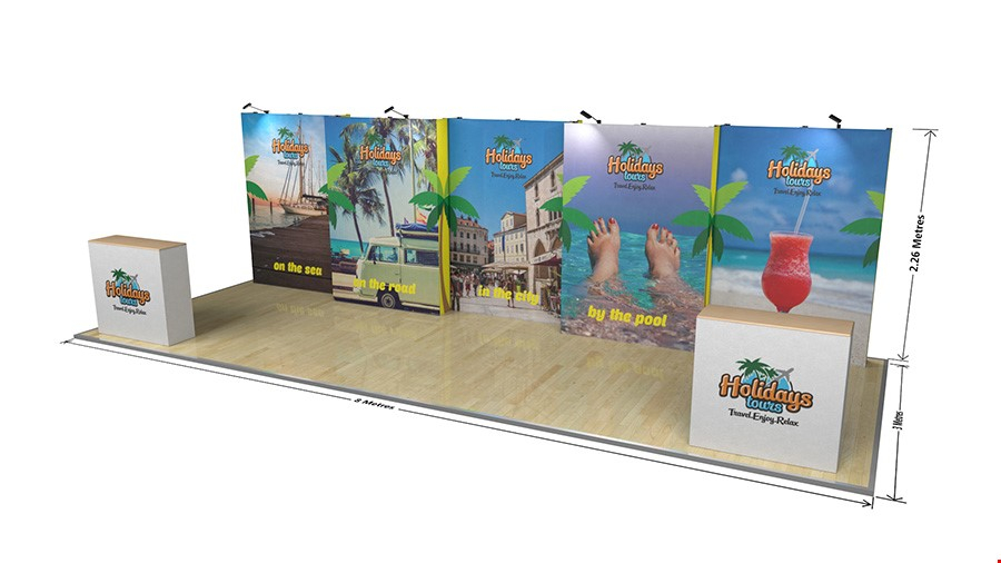 Dimensions Of 8m Fabric Modular Exhibition Stands With High Definition Printed Graphics