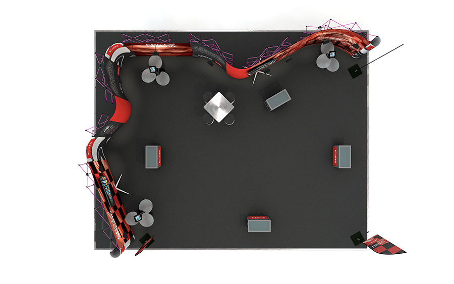 8m x 10m Linked Pop System With Printed Flags Plan View